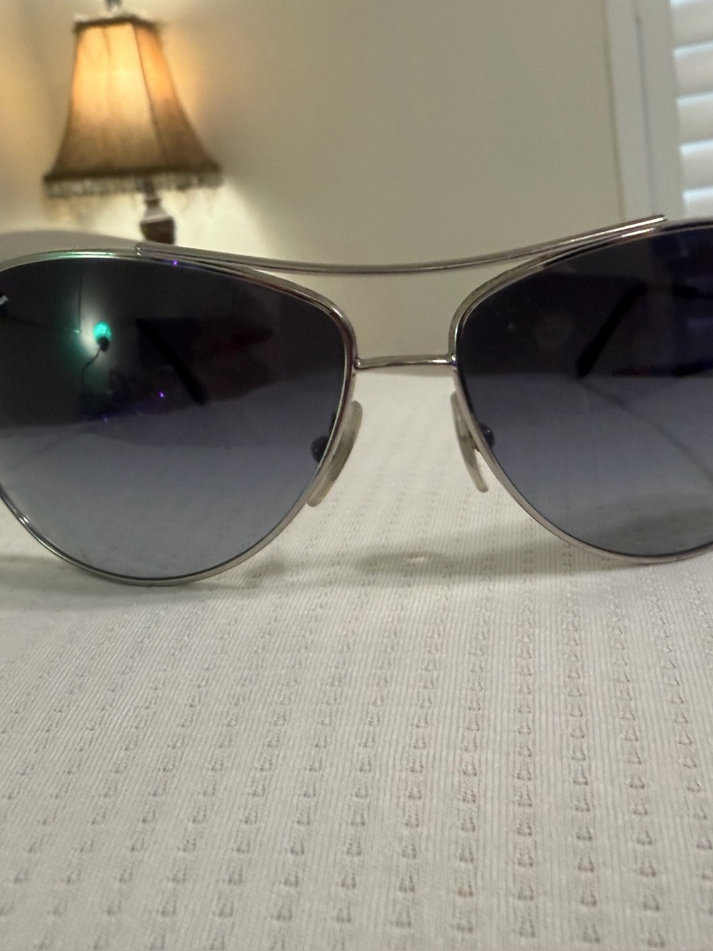 Ray-Ban Silver Frame Sunglasses with Grey Gradient Lenses